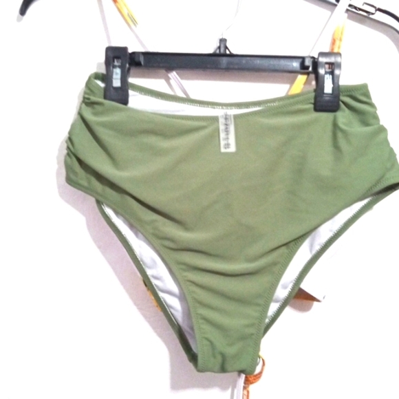 ZAFUL SUNFLOWER LACE UP BACK TANK & HIGH WAIST RUCHED BIKINI SET SIZE SMALL NWT - Picture 7 of 8